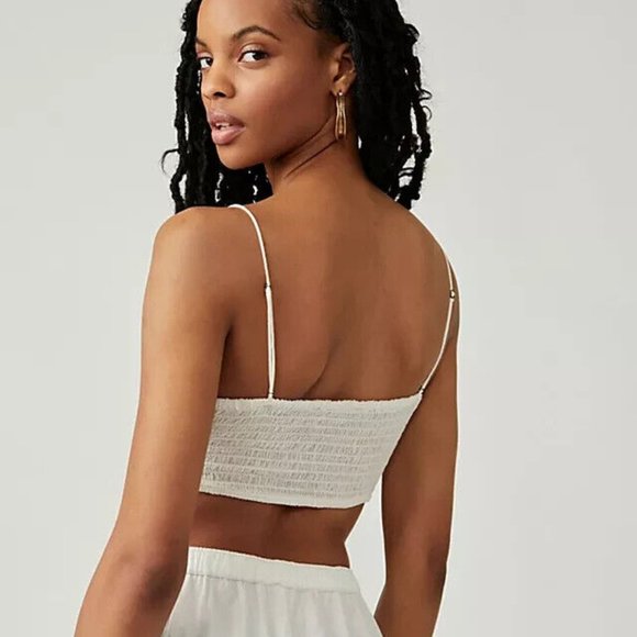 Free People Fp One Lyra Bralette Crochet Embroidered White Top XS - Picture 3 of 8